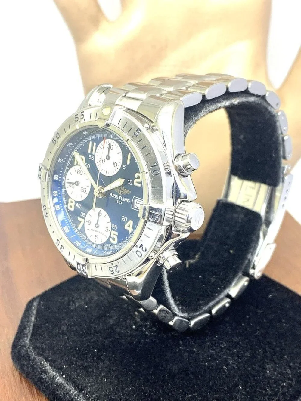Breitling Men's Watch A13035.1 Swiss Automatic Chronograph Blue Dial Steel 41mm